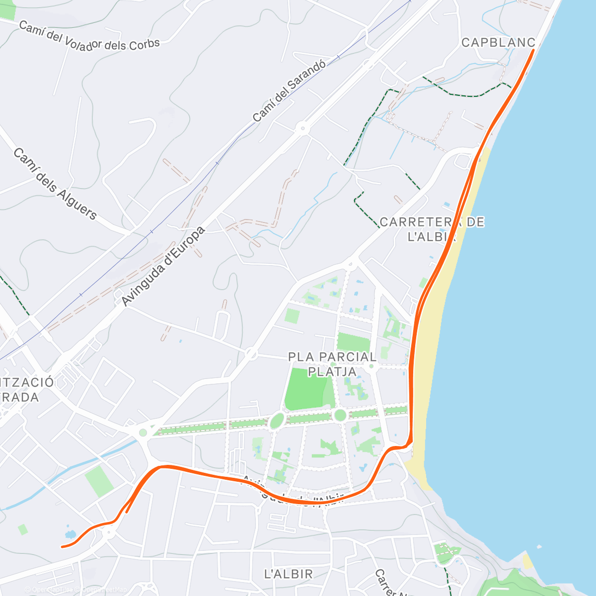Map of the activity, Morning Run