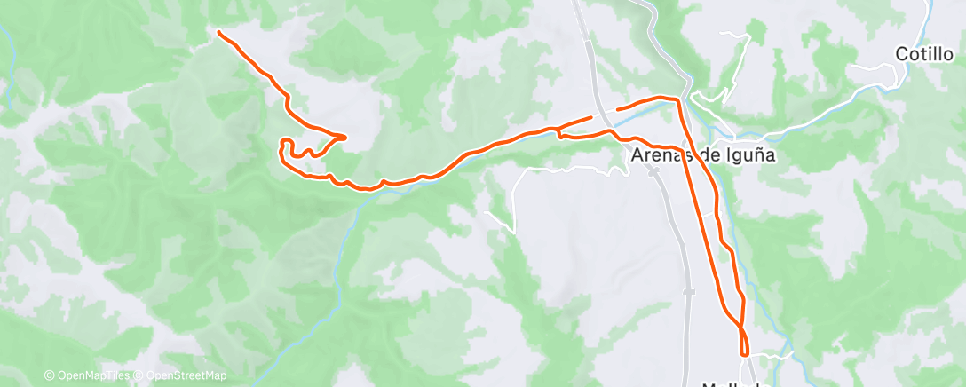 Map of the activity, Bicicleta por la tarde