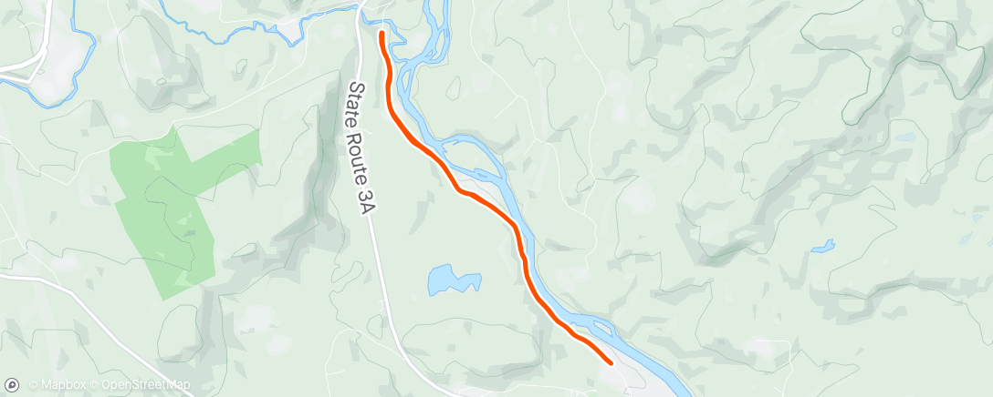 Map of the activity, Afternoon Run