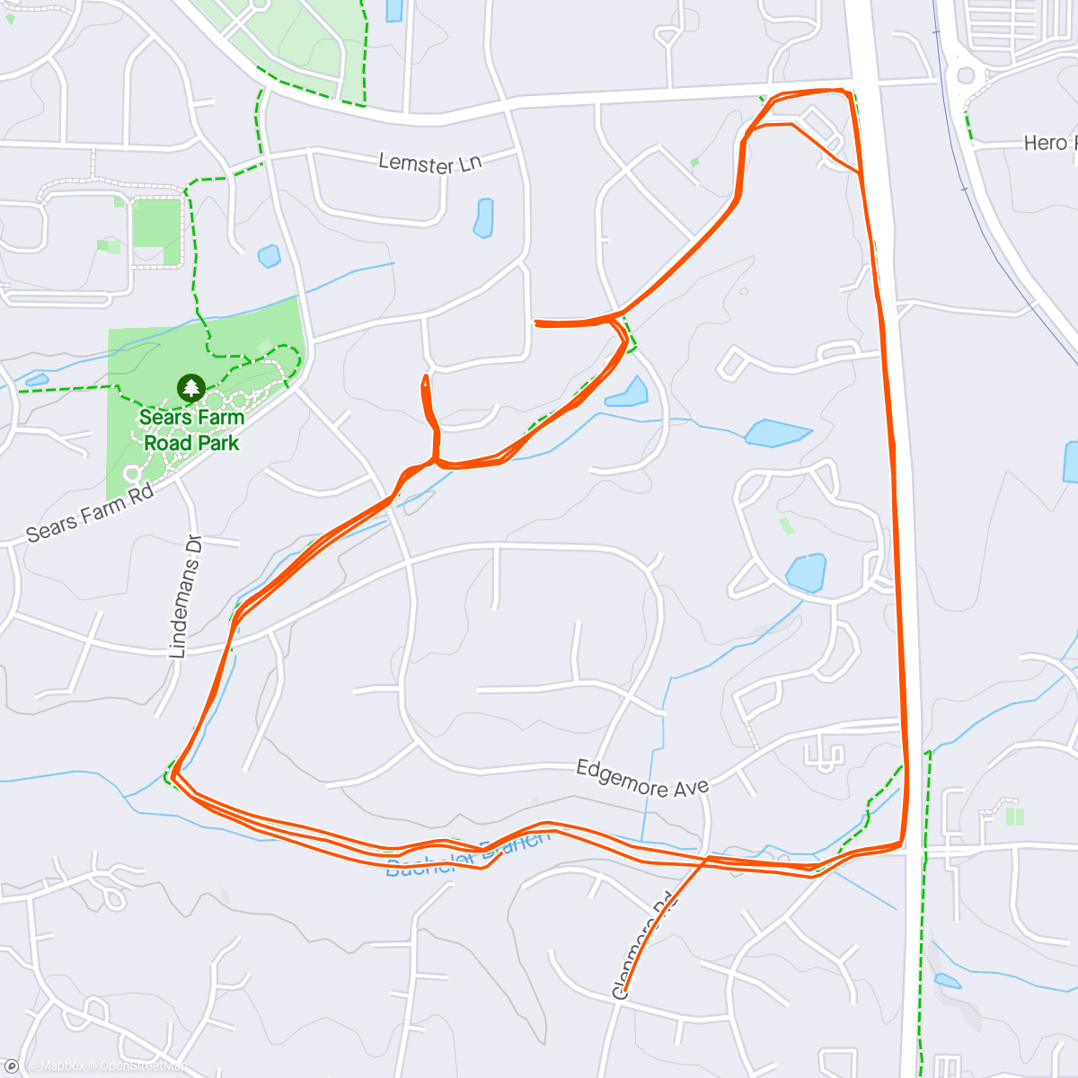 Map of the activity, Morning Run on the Trail