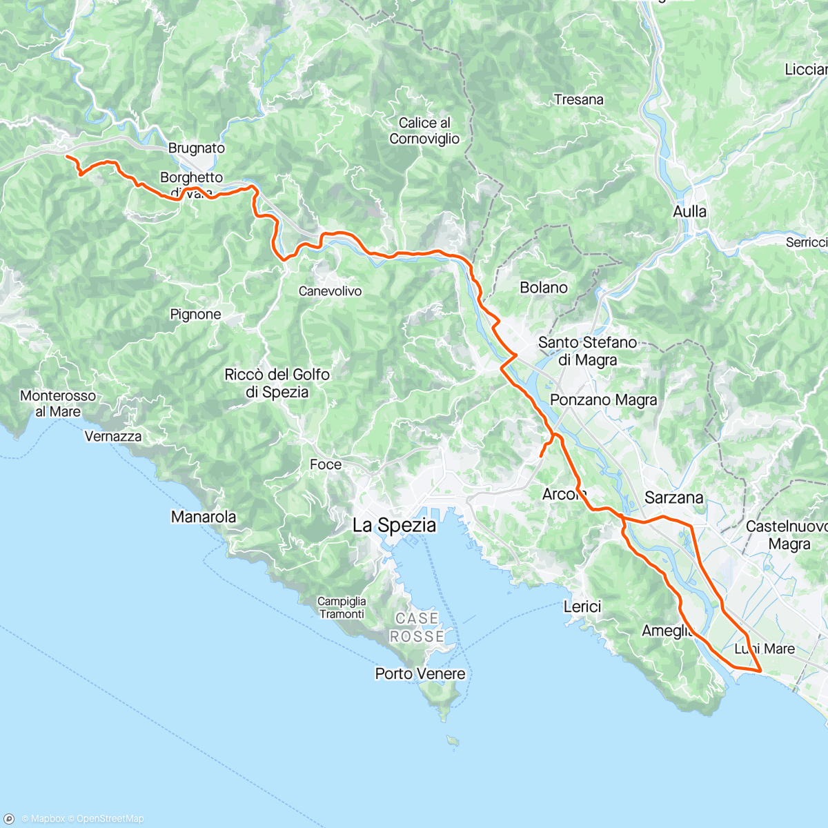 Map of the activity, In giro per il Giro