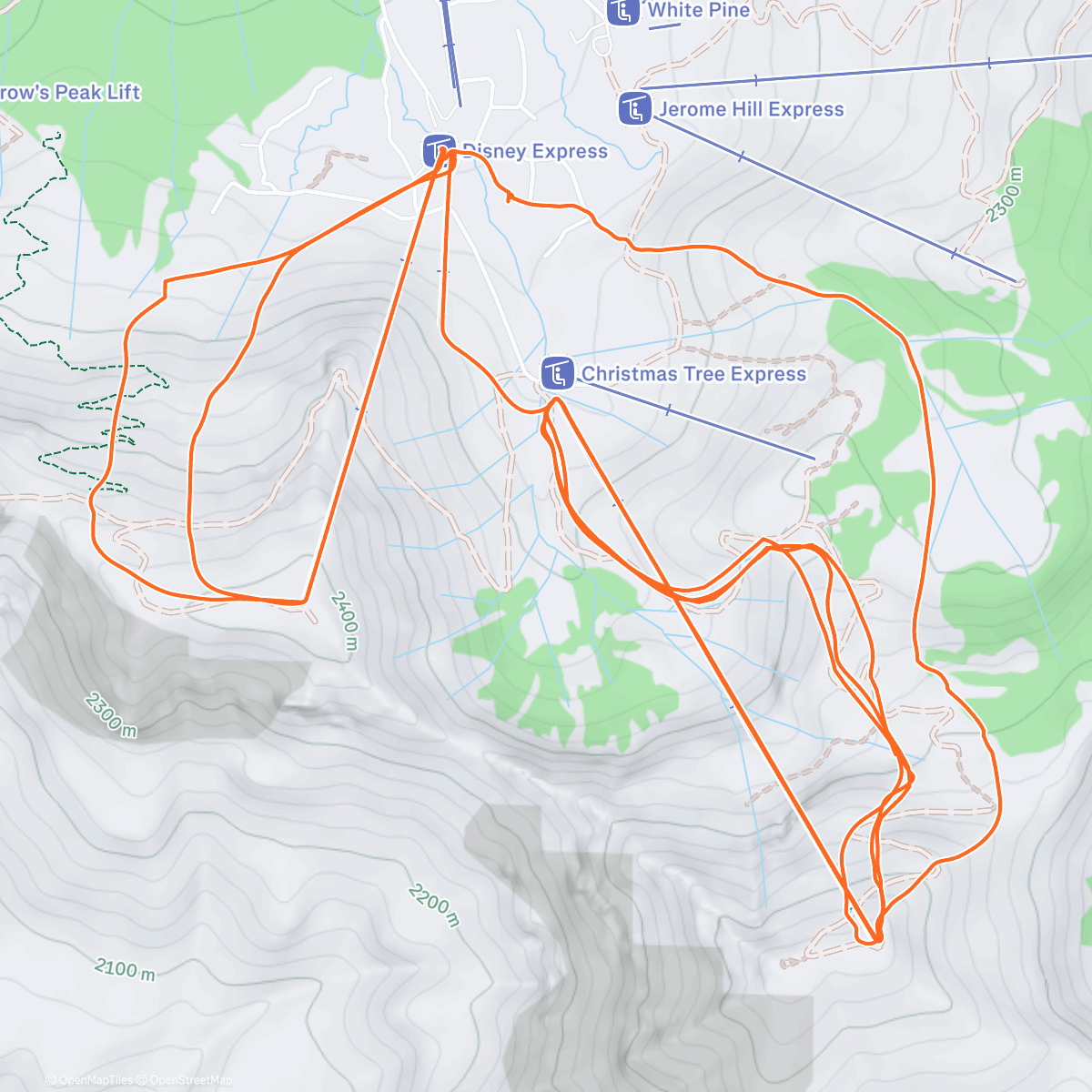 Map of the activity, Lunch Alpine Ski