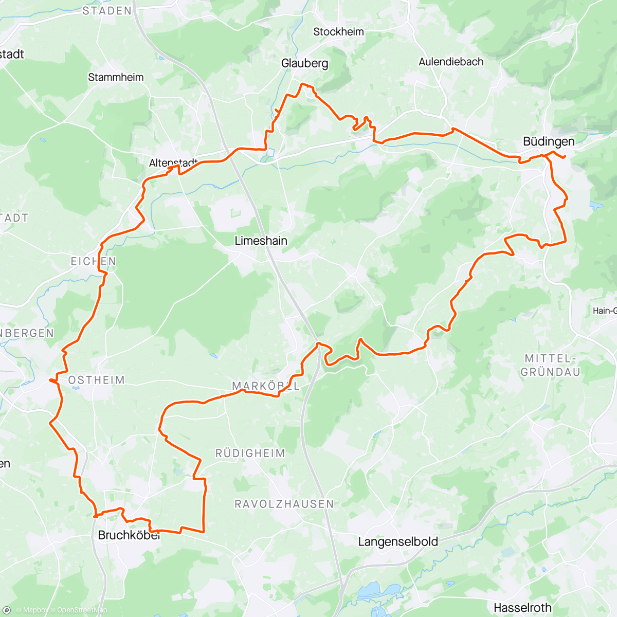 Map of the activity, Berge und Hügel der nahen Wetterau