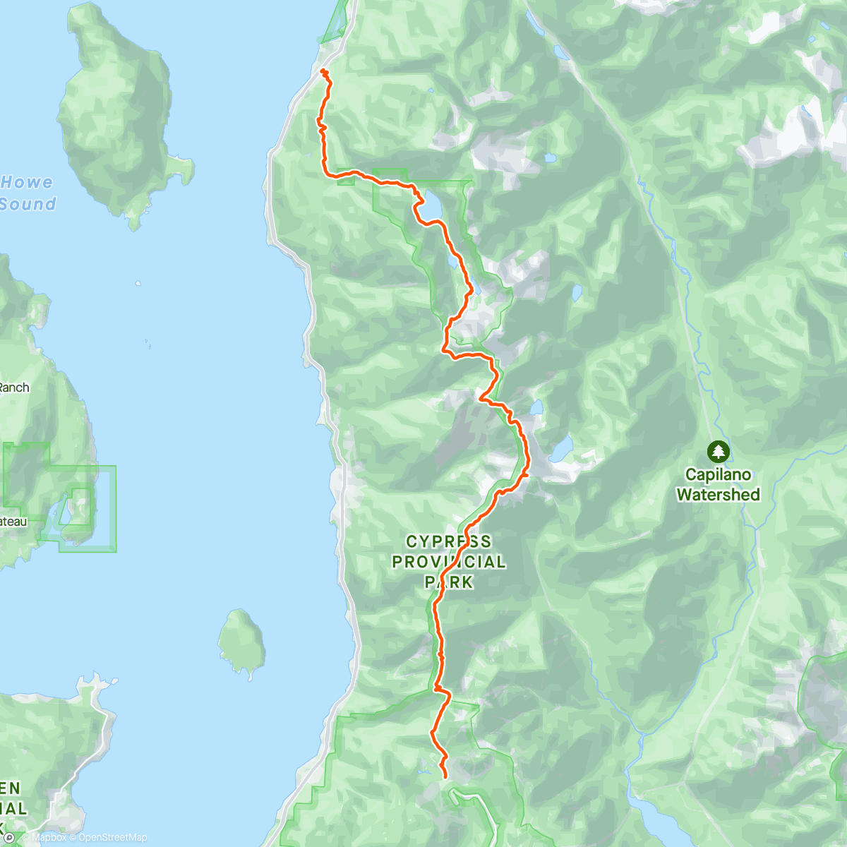 Mapa da atividade, Howe Sound Crest Trail