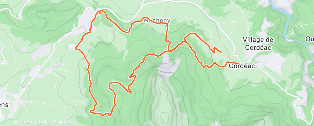 Map of the activity, Endurance