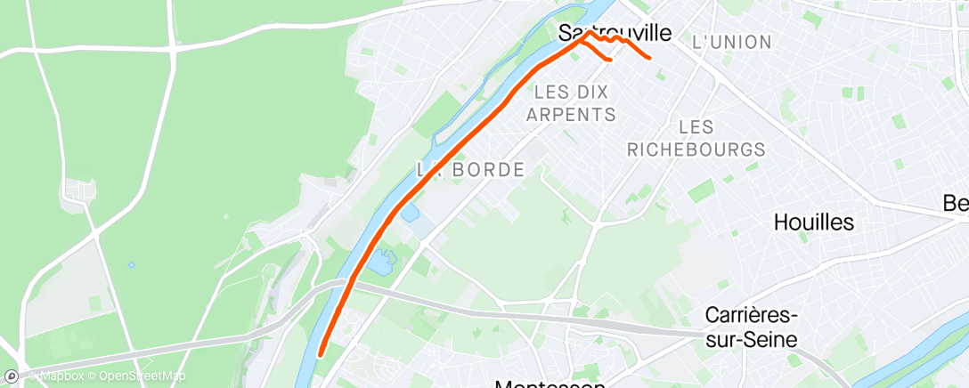 Map of the activity, Trail le matin à jeun