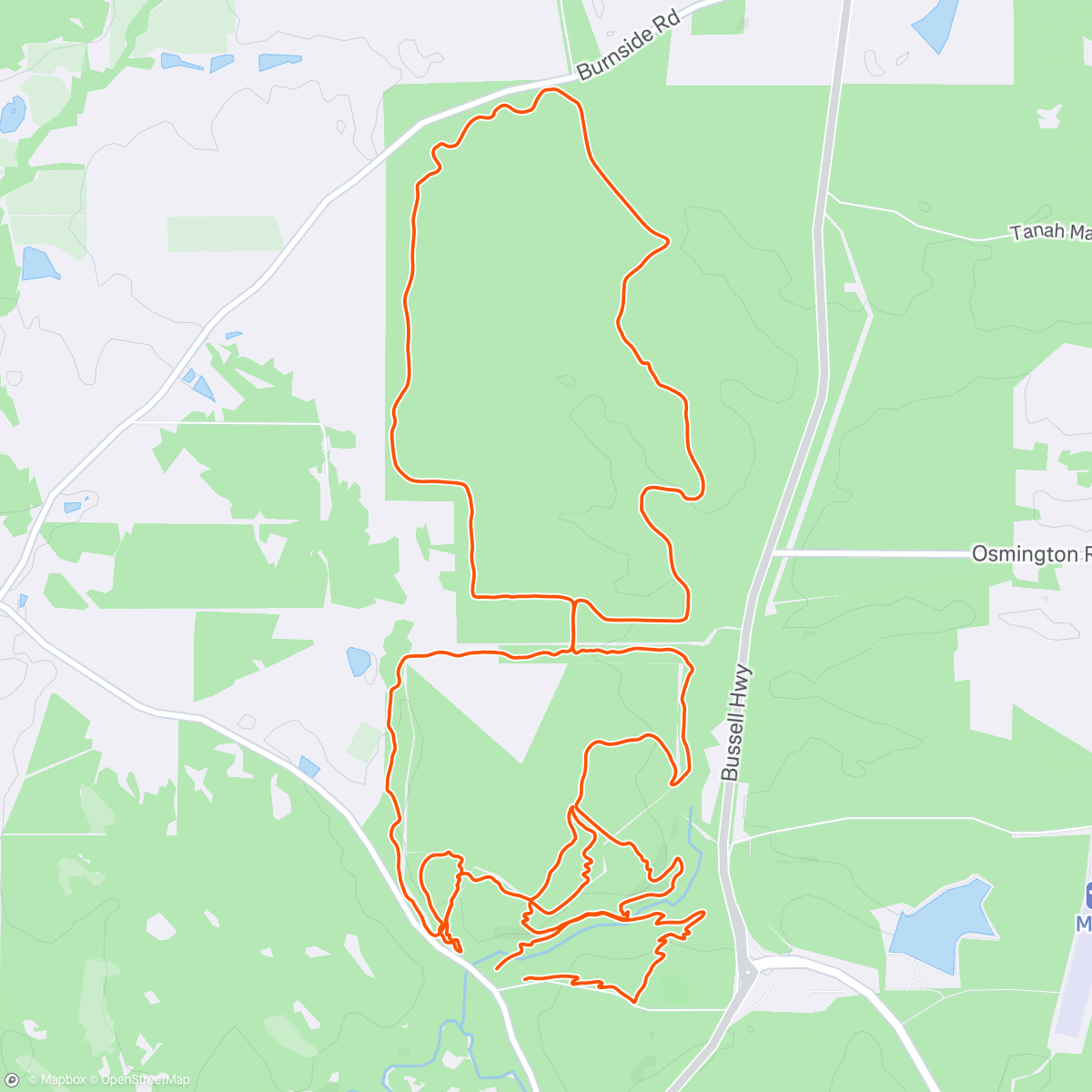 Map of the activity, Margaret River MTB Loop