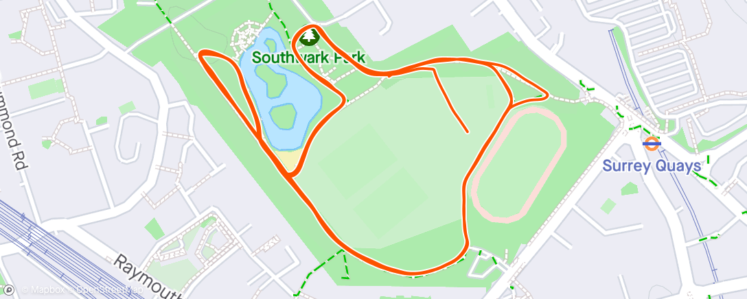 Map of the activity, Southwark parkrun