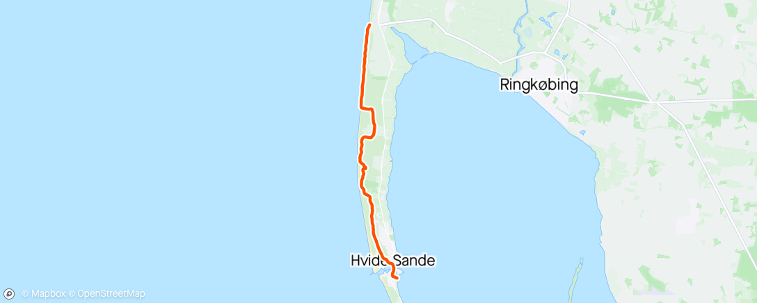 Map of the activity, West Coast Path - Hvide Sande to Søndervig
