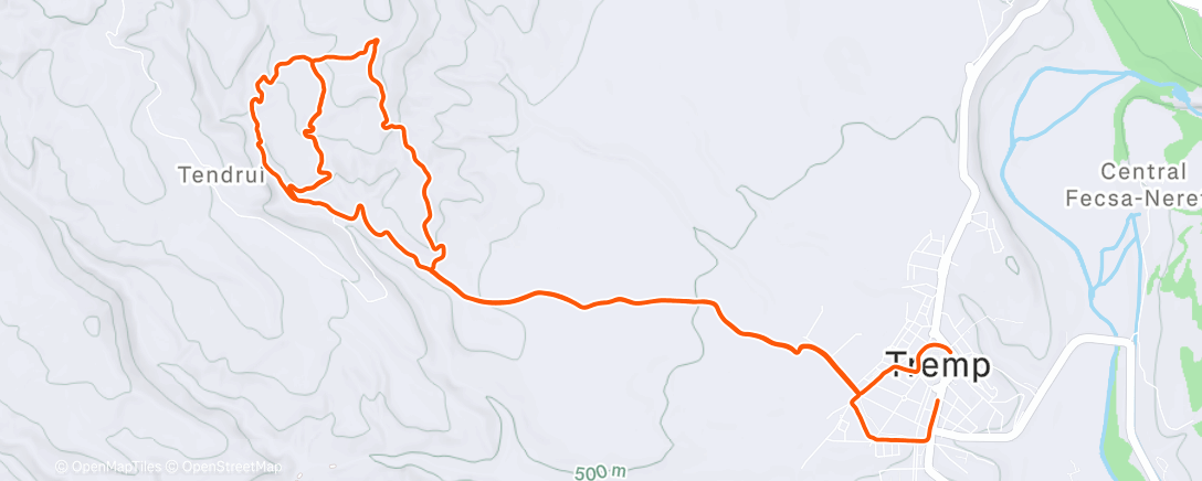 Map of the activity, Bicicleta de montaña por la tarde