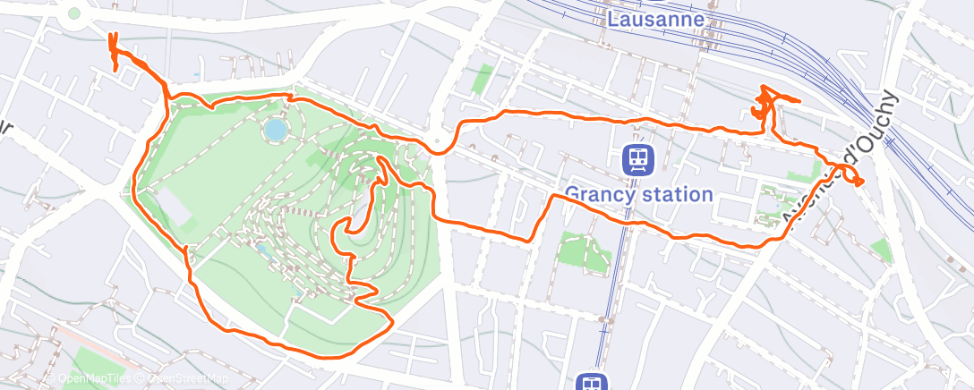 Map of the activity, Walking the dog