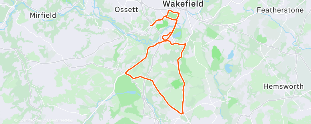 Map of the activity, Lunch Ride