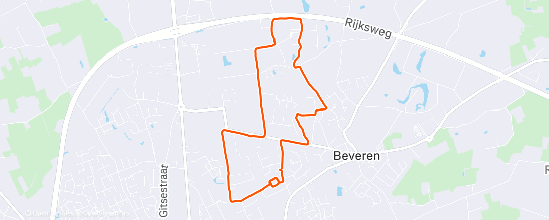 Map of the activity, Middagloop