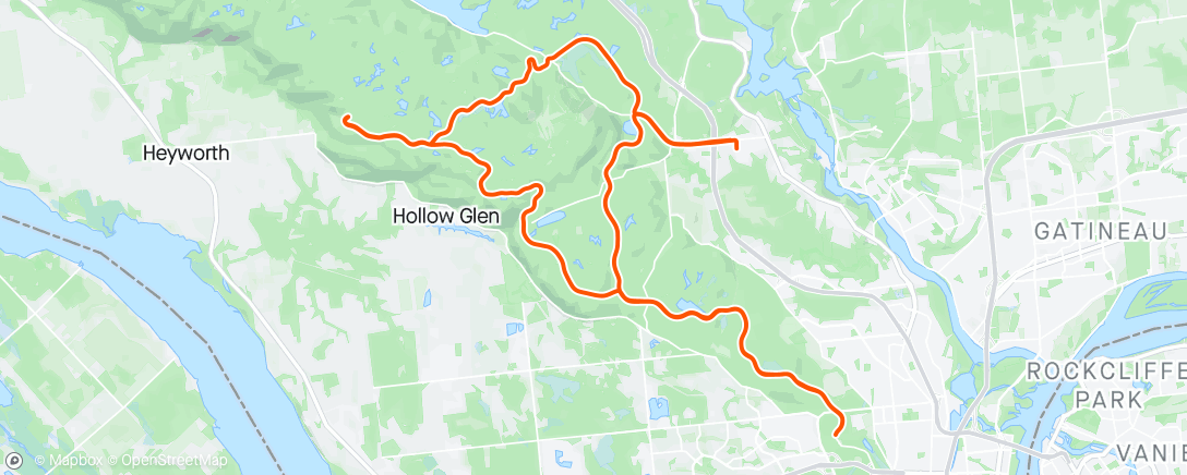 Map of the activity, Loop à pression constante sur commuter bike