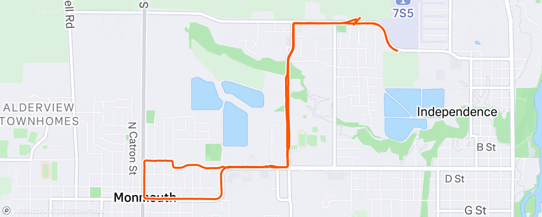 Map of the activity, Evening Run