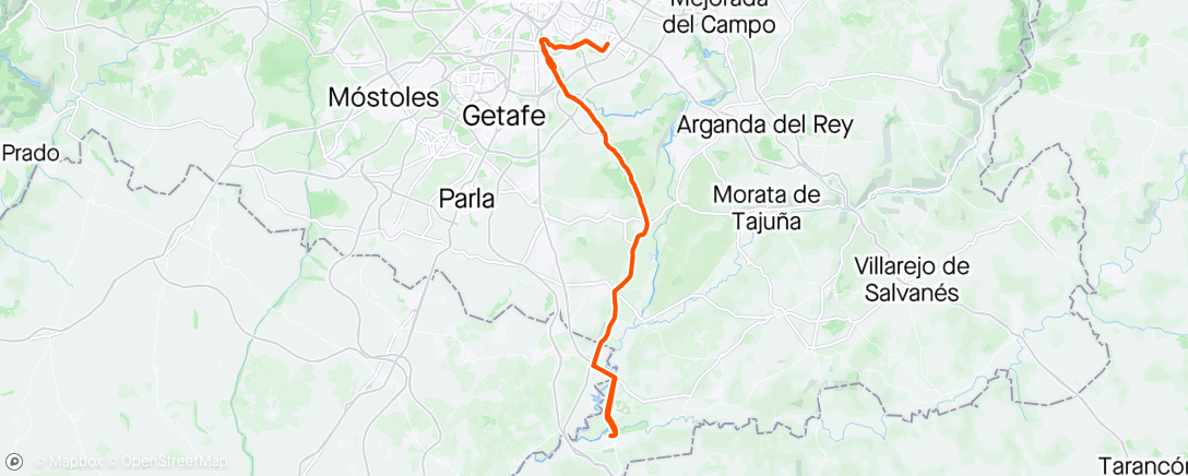 Map of the activity, A Aranjuez y vuelta con la grupeta de BBR