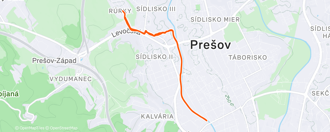 Карта физической активности (Afternoon Run)