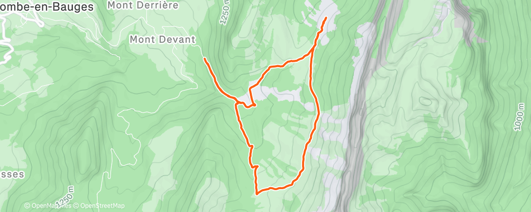 Map of the activity, Rando massif des Bauges
