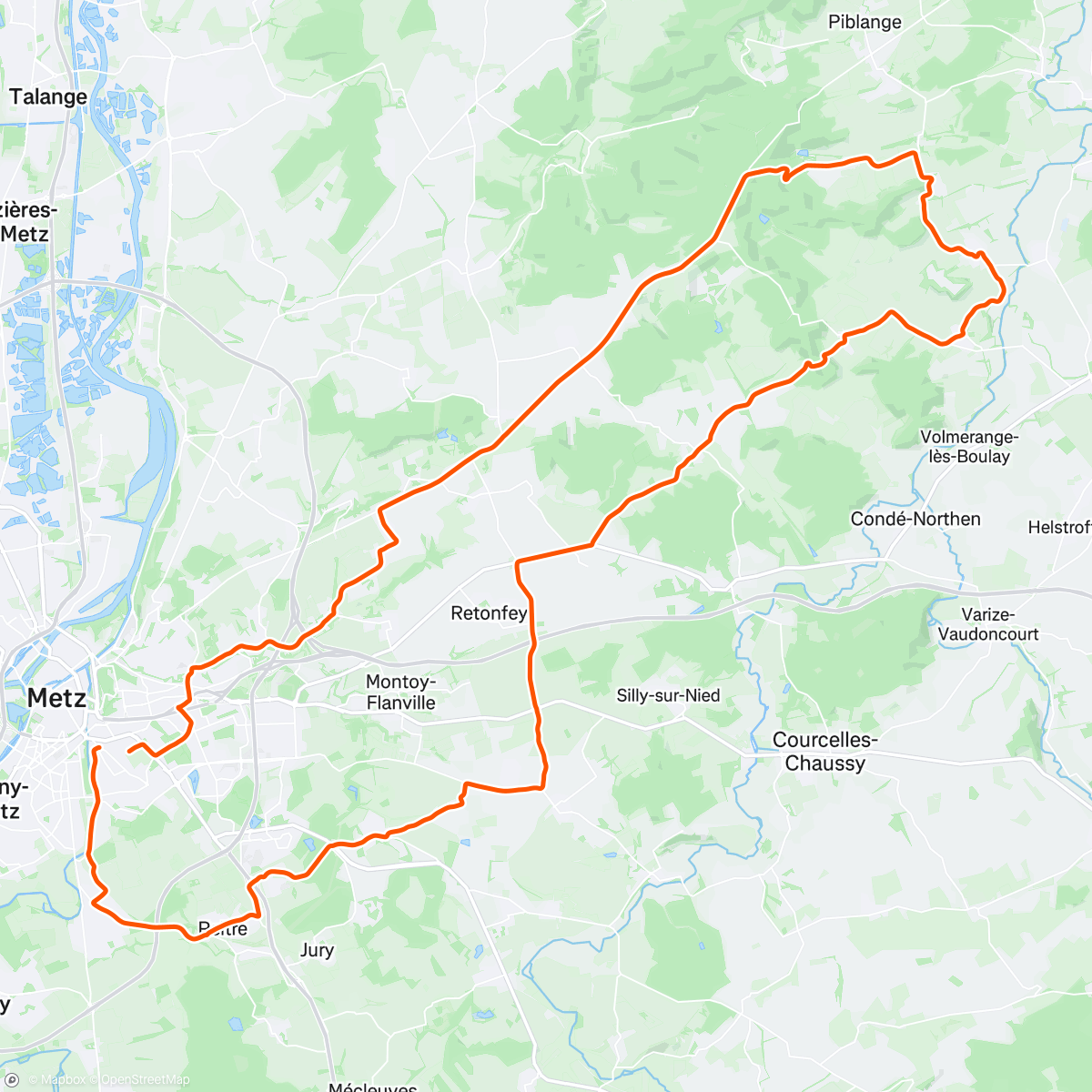 Map of the activity, Sortie vélo le matin