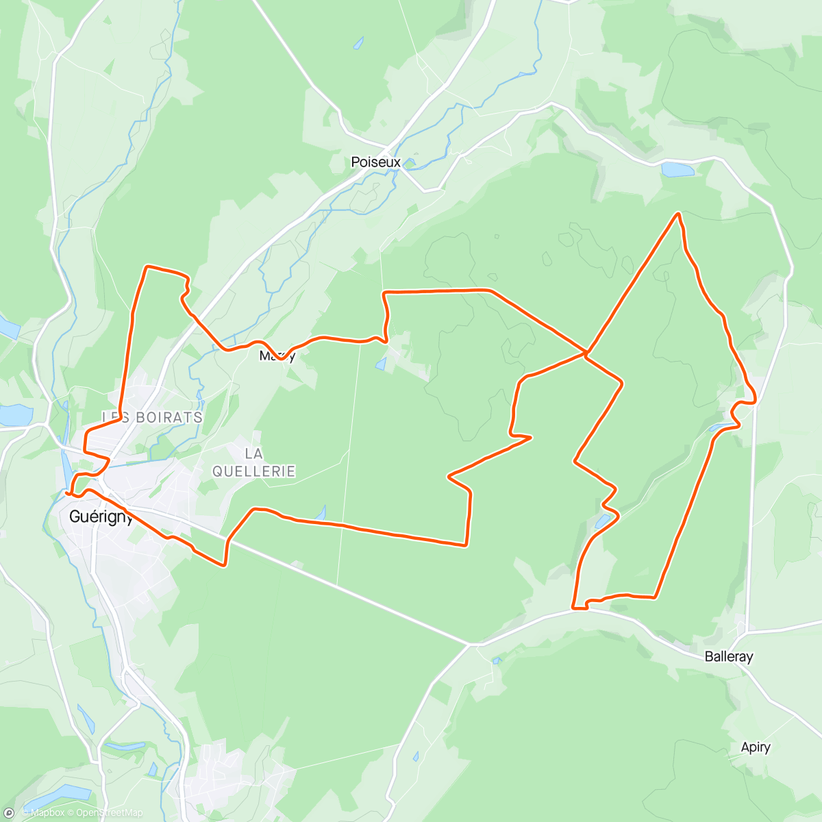 Mapa de la actividad, Sortie longue en Pays Guerignois