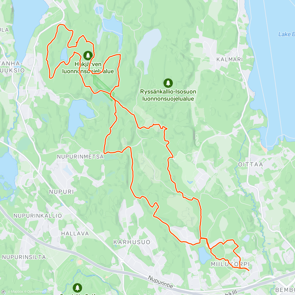 Map of the activity, Afternoon Trail Run