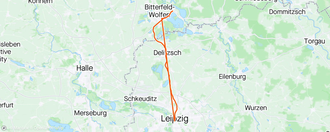 Map of the activity, 20240410 Heimfahrt Leipzig