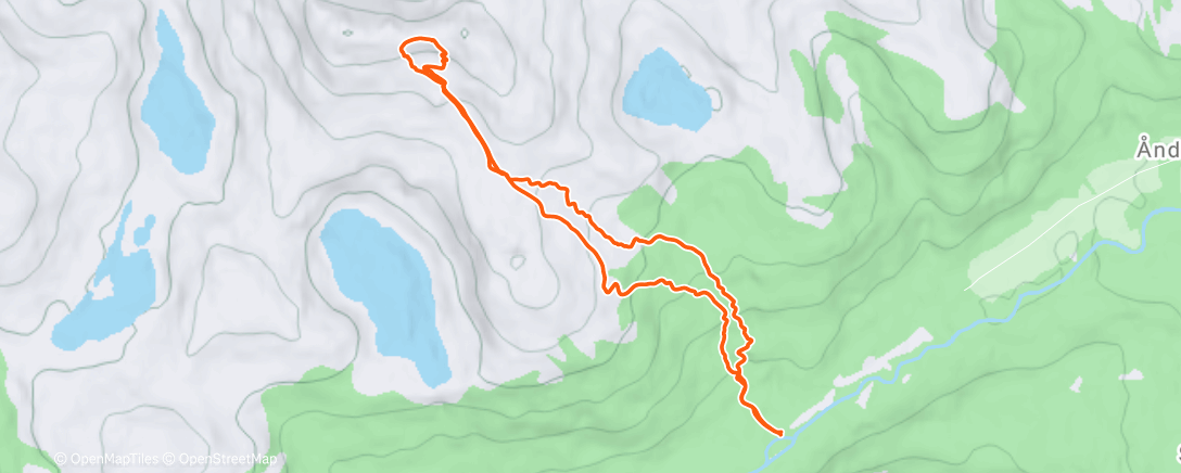 Map of the activity, Snøtind med Lina
