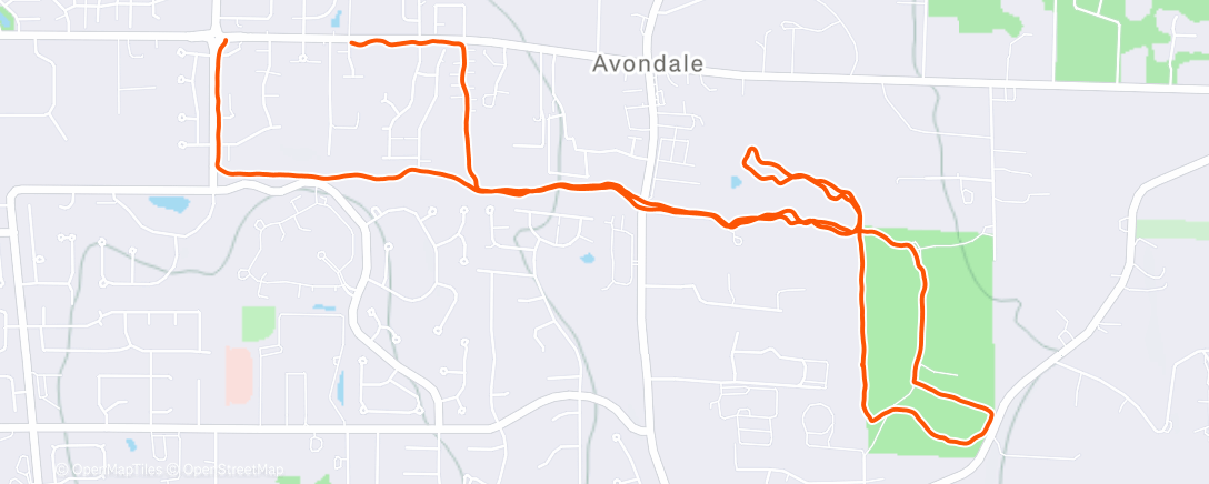 Map of the activity, Afternoon Run