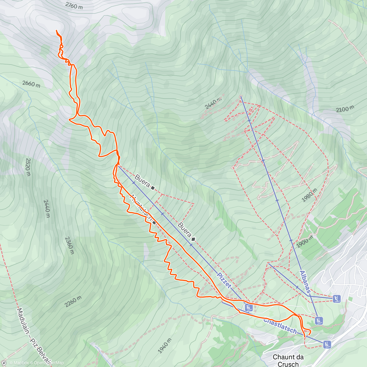 Map of the activity, Morning Backcountry Ski