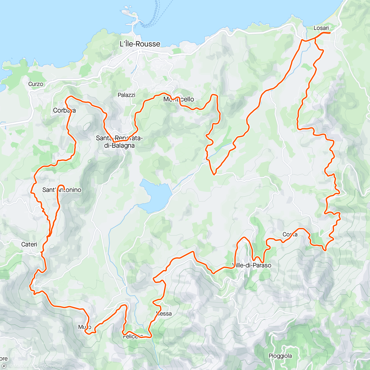 Map of the activity, Tour Balagne