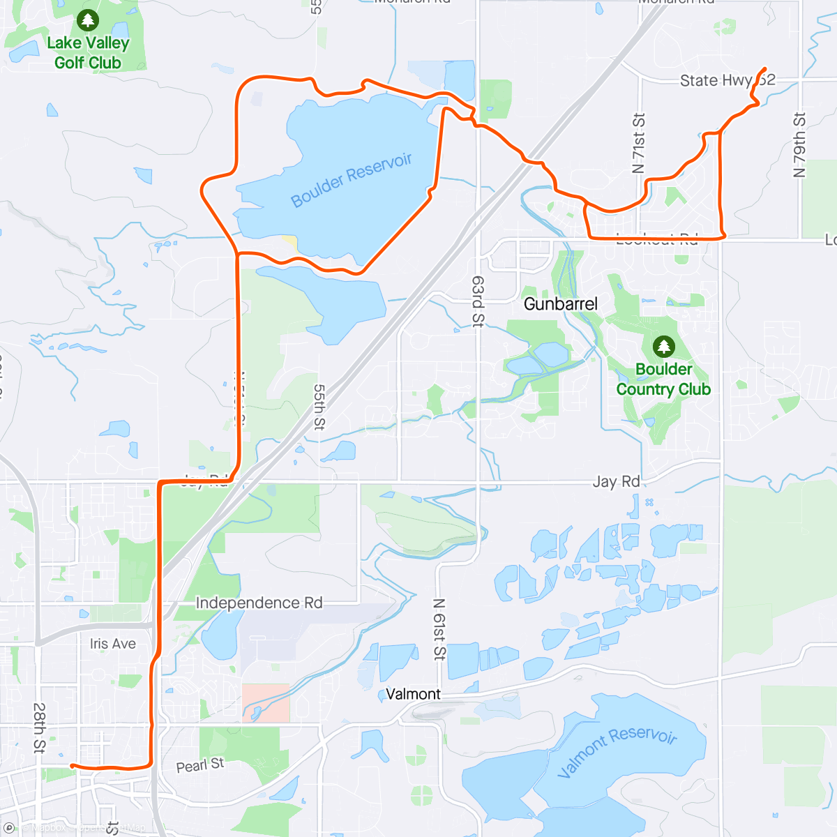 Map of the activity, First group ride