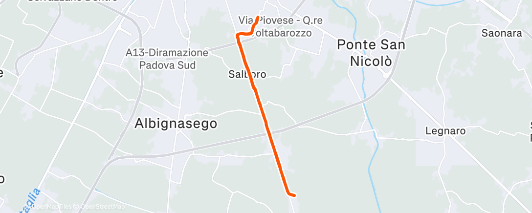 Map of the activity, Night Run