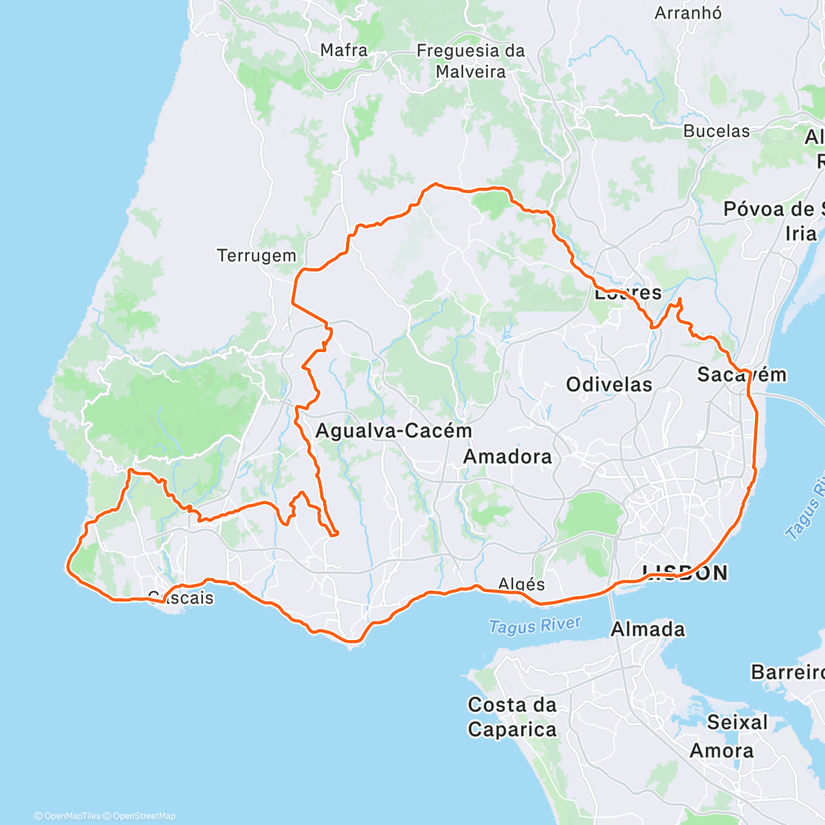 Карта физической активности (Ponte de Lousa by Xupa Rodas)