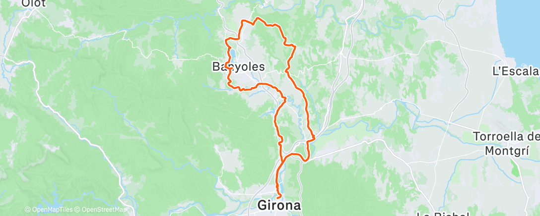 Map of the activity, Lunch Mountain Bike Ride