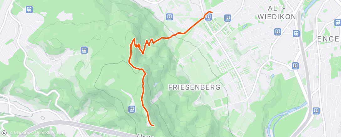 Map of the activity, Evening Run