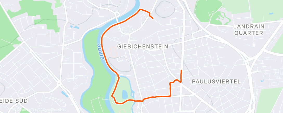 Map of the activity, Morning Run