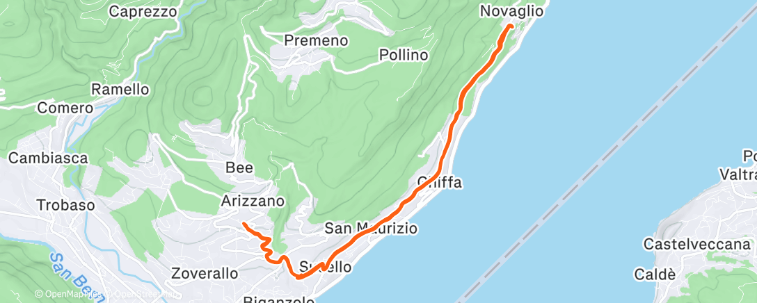 Map of the activity, Corsa dell'ora di pranzo