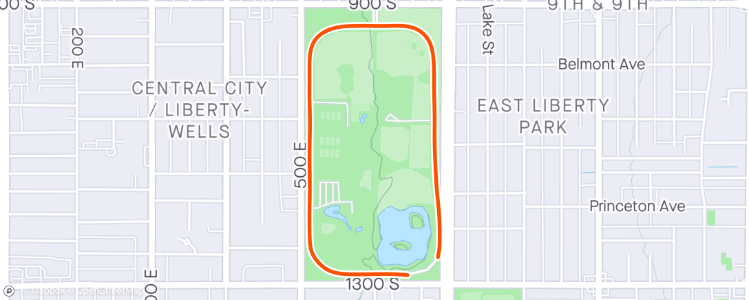 Mapa de la actividad, Evening Run
