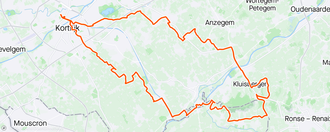 Map of the activity, Morning Ride pré-work