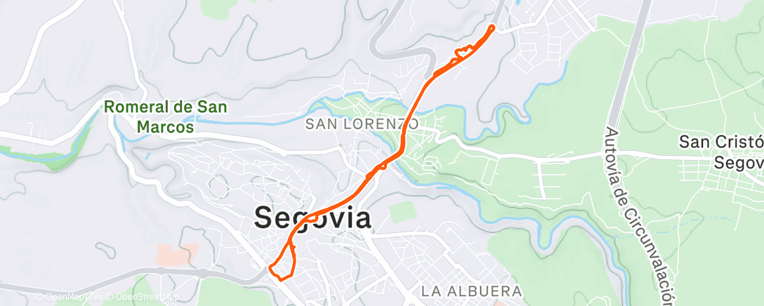 Map of the activity, Caminatilla de sábado