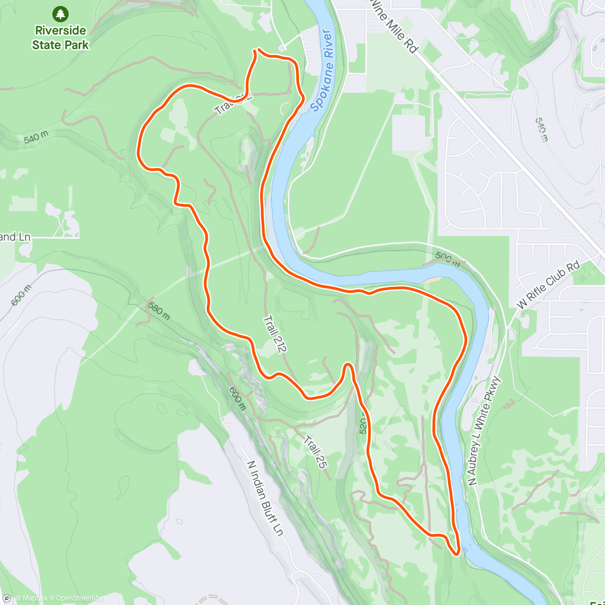 Карта физической активности (Spokane River Run)