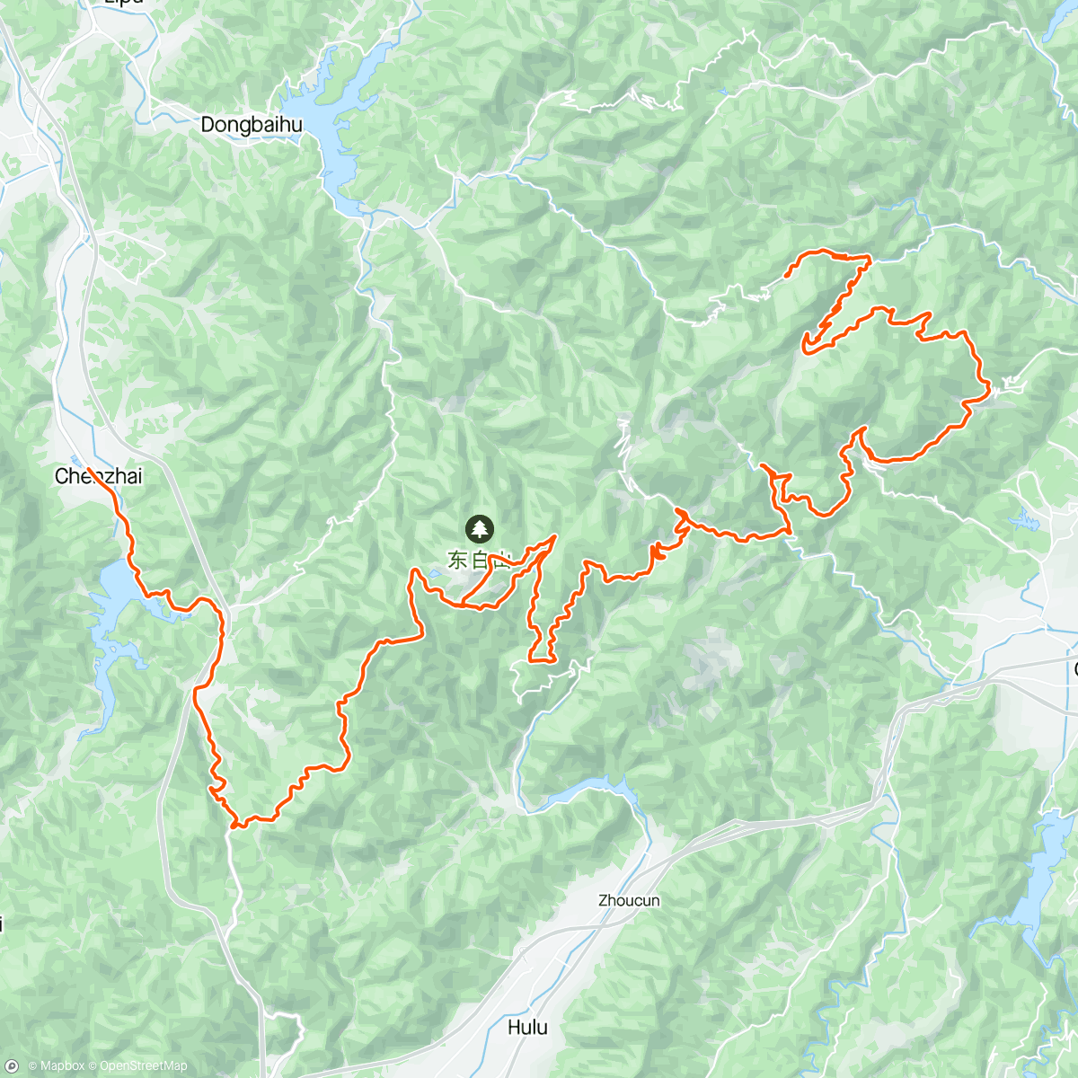 Map of the activity, 东白山坎坷Ride 这辈子都忘不了