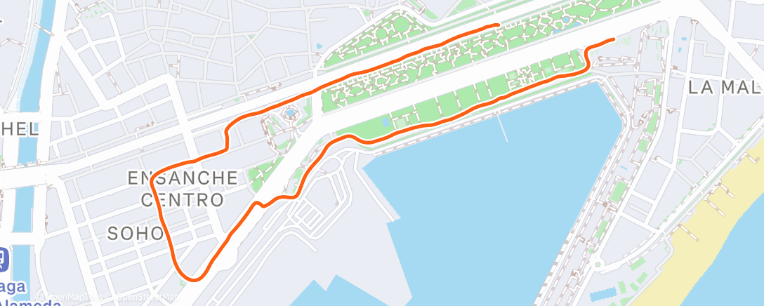 Map of the activity, Afternoon Run