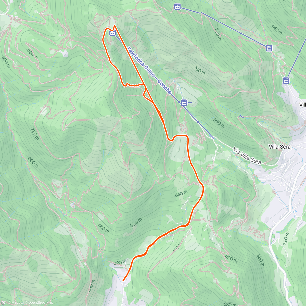 Map of the activity, Tipica gita primaverile a Conche