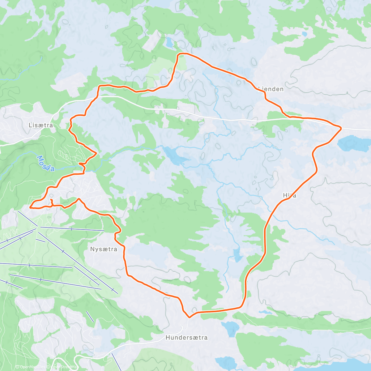 Map of the activity, Afternoon Backcountry Ski