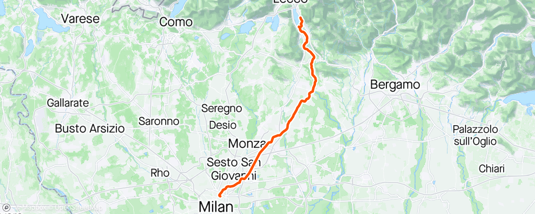 Kaart van de activiteit “Dag 14 - van het station naar Lecco”