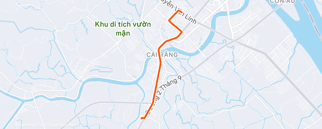 Map of the activity, Night Run