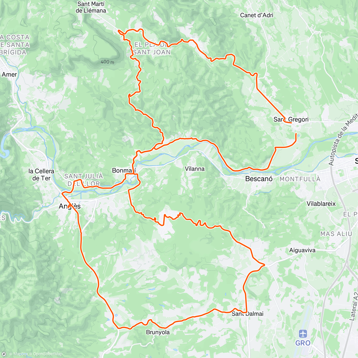 Map of the activity, BBQ in Angles