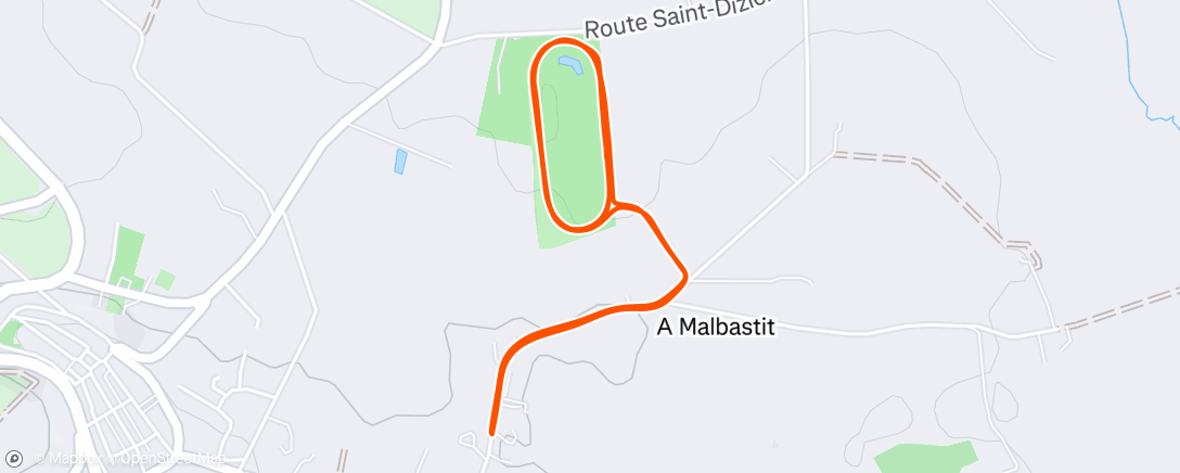 Map of the activity, Course à pied le matin