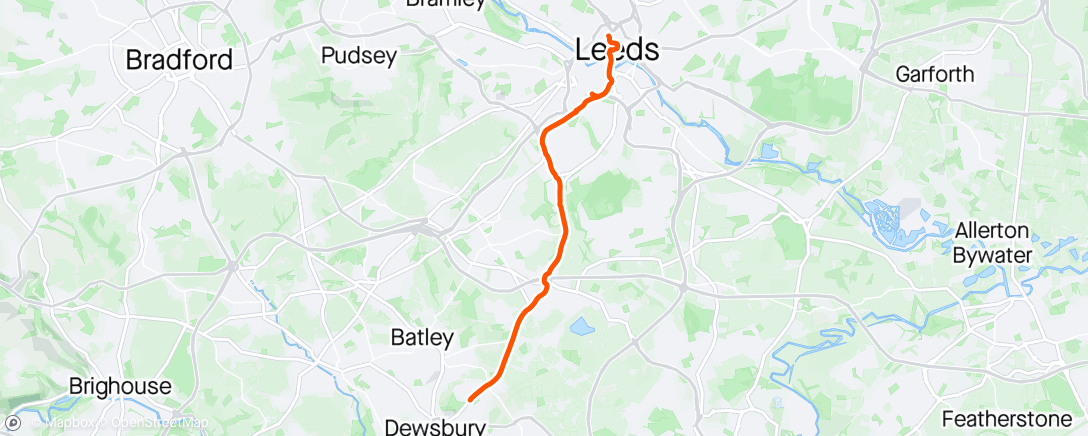 Map of the activity, Into Leeds